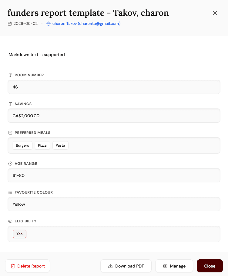 Report example